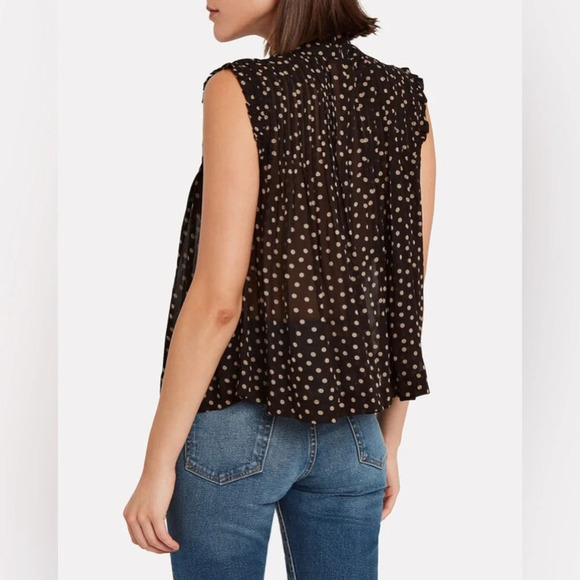 Ganni Black and Cream Polka Dot Blouse - Picture 2 of 14